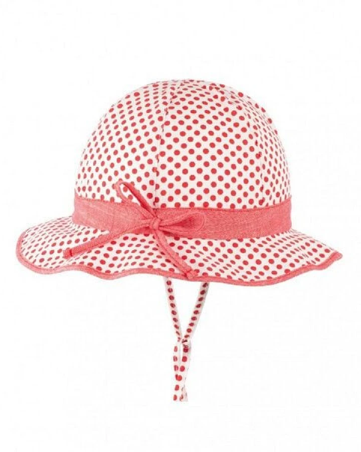 Pure pure by Bauer Sommerhut weiß-rot Punkte mit UV-Schutz