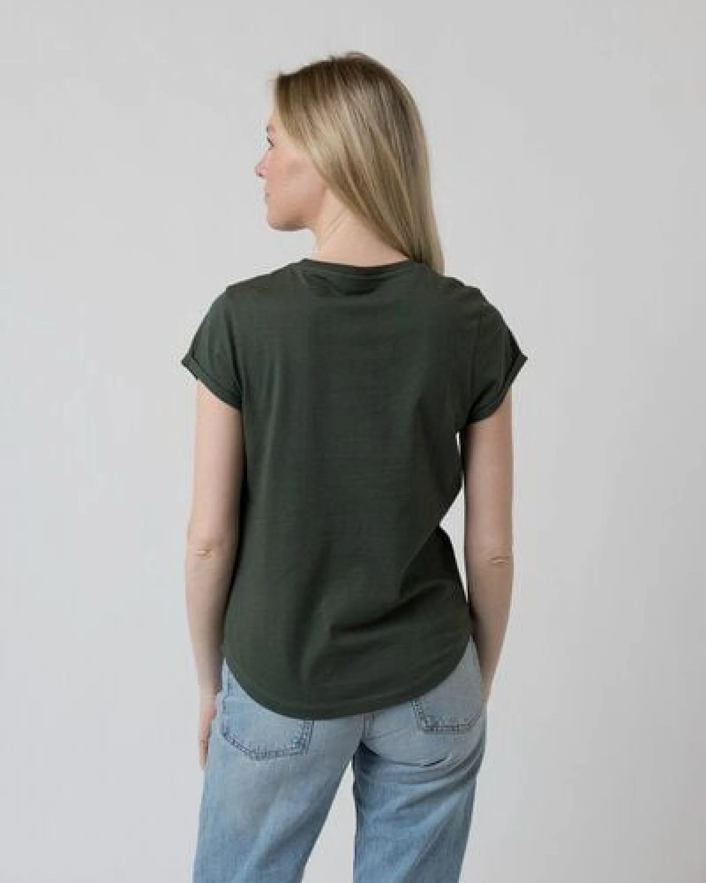 Bavarian Caps Damen T-Shirt aus Bio-Baumwolle "Blumenbreze" - Tannengrün – Ansicht 3