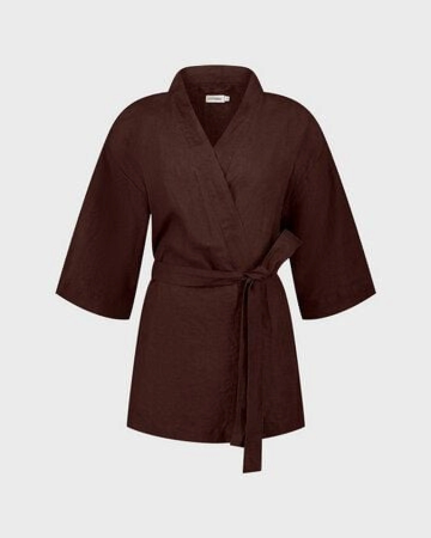Kimono Jacke Gewaschenes Leinen - Yumeko – Ansicht 2