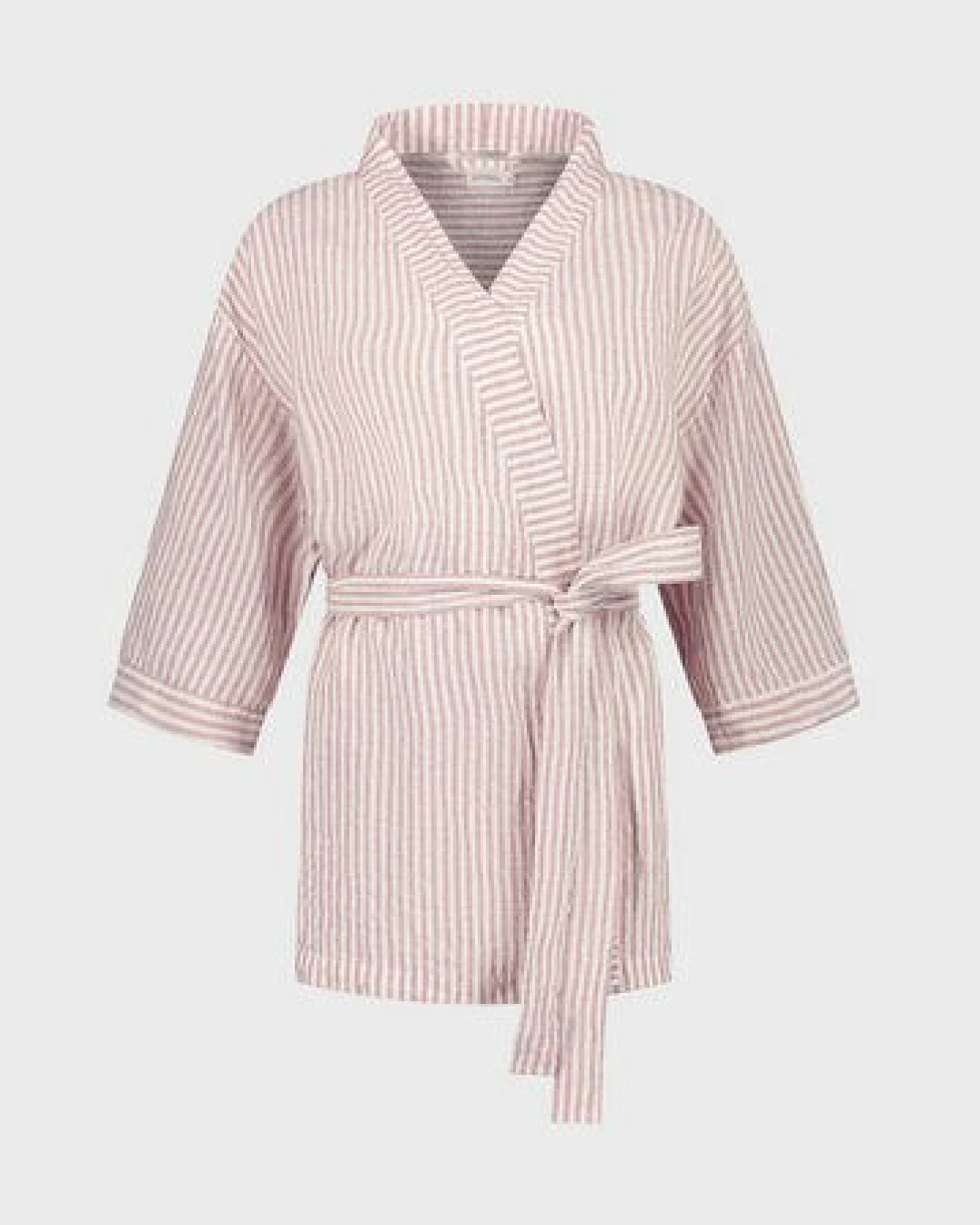 Kimono Jacke Gewaschenes Leinen - Yumeko – Ansicht 3