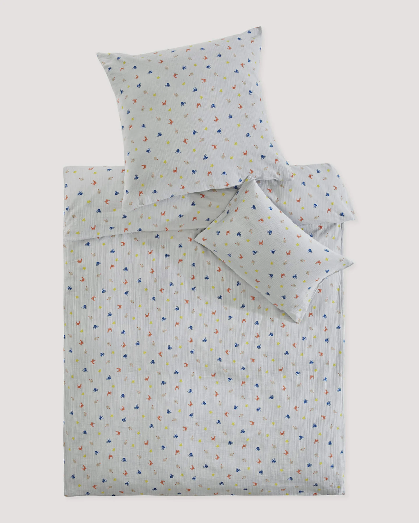 hessnatur Baby Musselin Bettwäsche aus Bio-Baumwolle - blau - Größe 100x135 / 40x60 cm – Ansicht 2