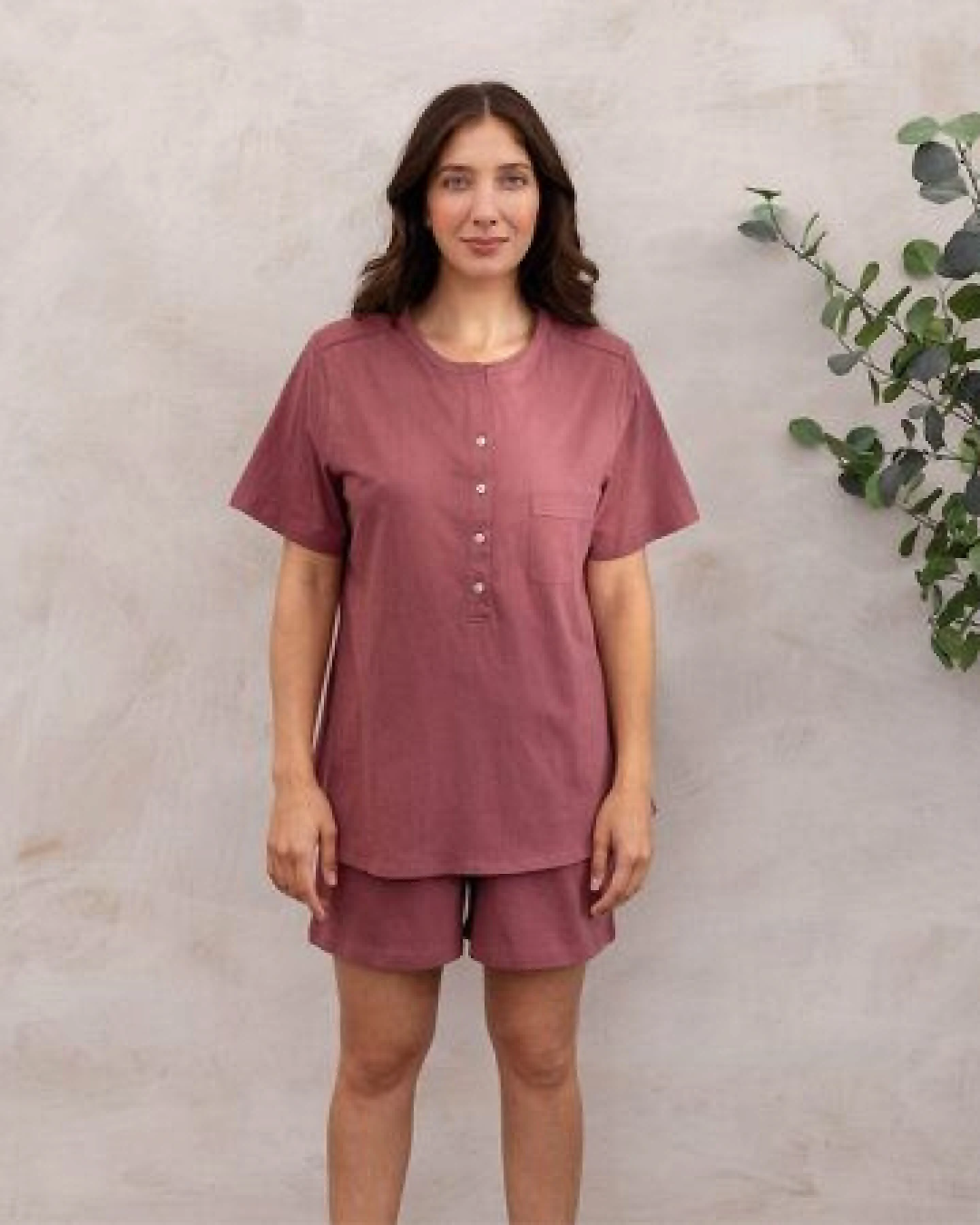 Yumeko Pyjama-Short Damen Jersey – Ansicht 2
