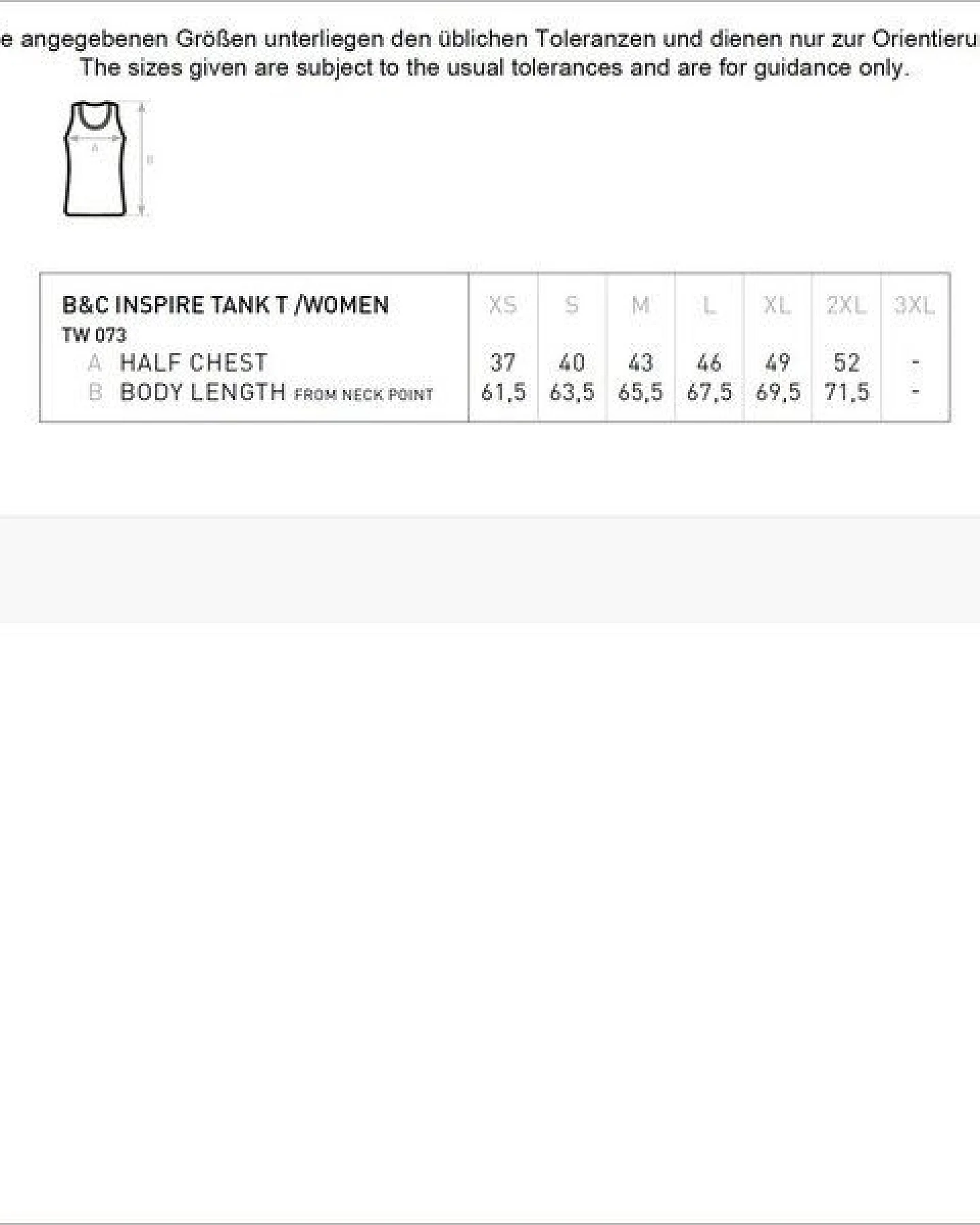 B&C Collection Inspire Plus Tank Top / Damen / Ladies / Lady / Girlie – Ansicht 3