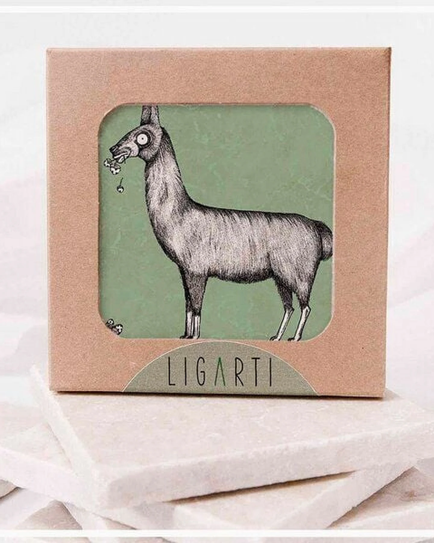 Fliesenuntersetzer »Lama« von LIGARTI – Ansicht 2
