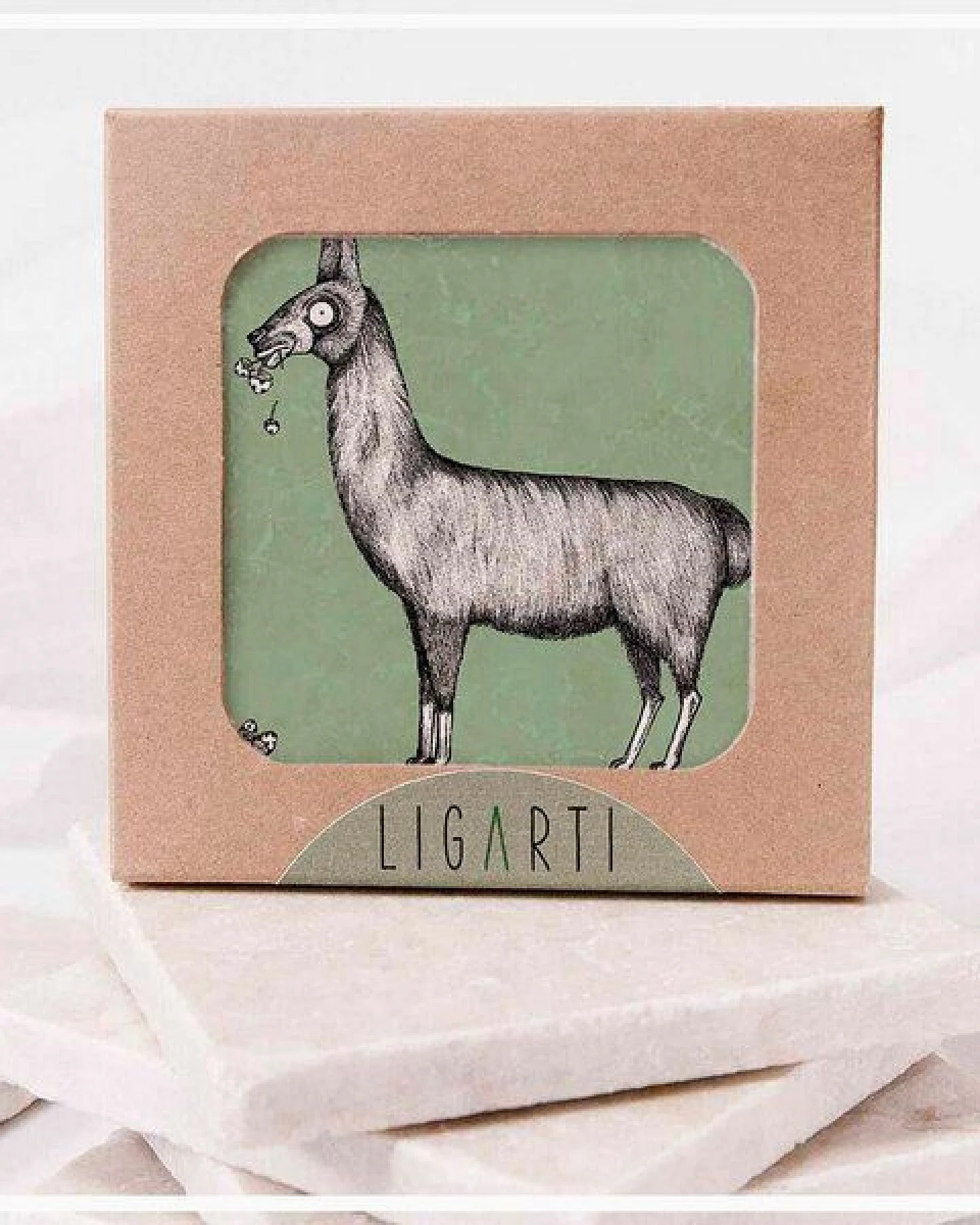 Fliesenuntersetzer »Lama« von LIGARTI – Ansicht 2