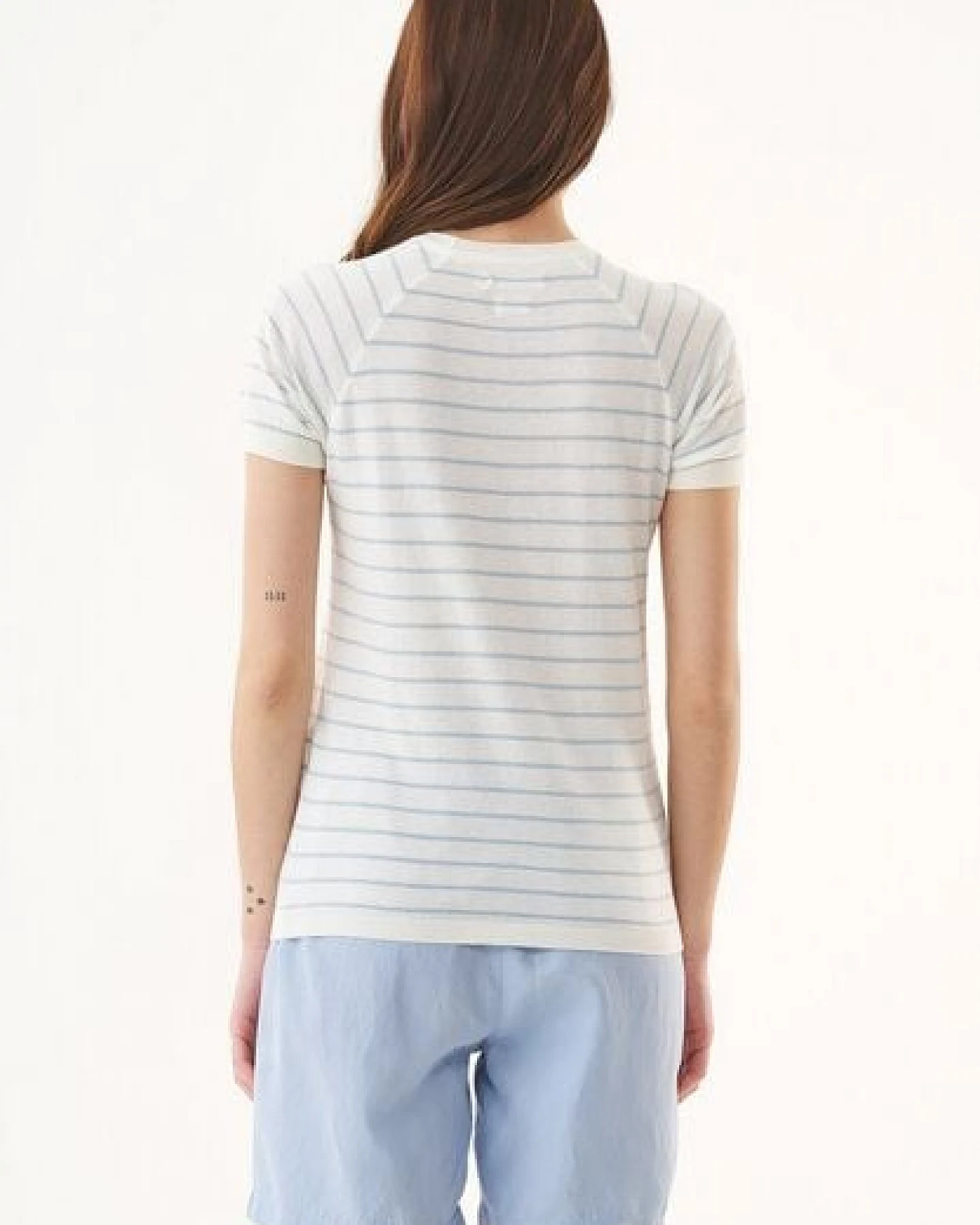 ORGANICATION Feinstrick-T-Shirt aus Bio-Baumwolle mit Streifen – Ansicht 4