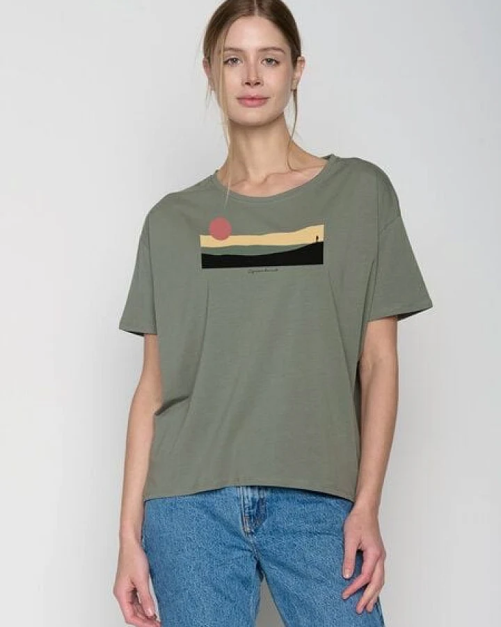 GREENBOMB Nature Pathway Feel - Lässiges T-Shirt aus Bio-Baumwoll-Mix / hochwertiger Print / GOTS / Fair & Vegan