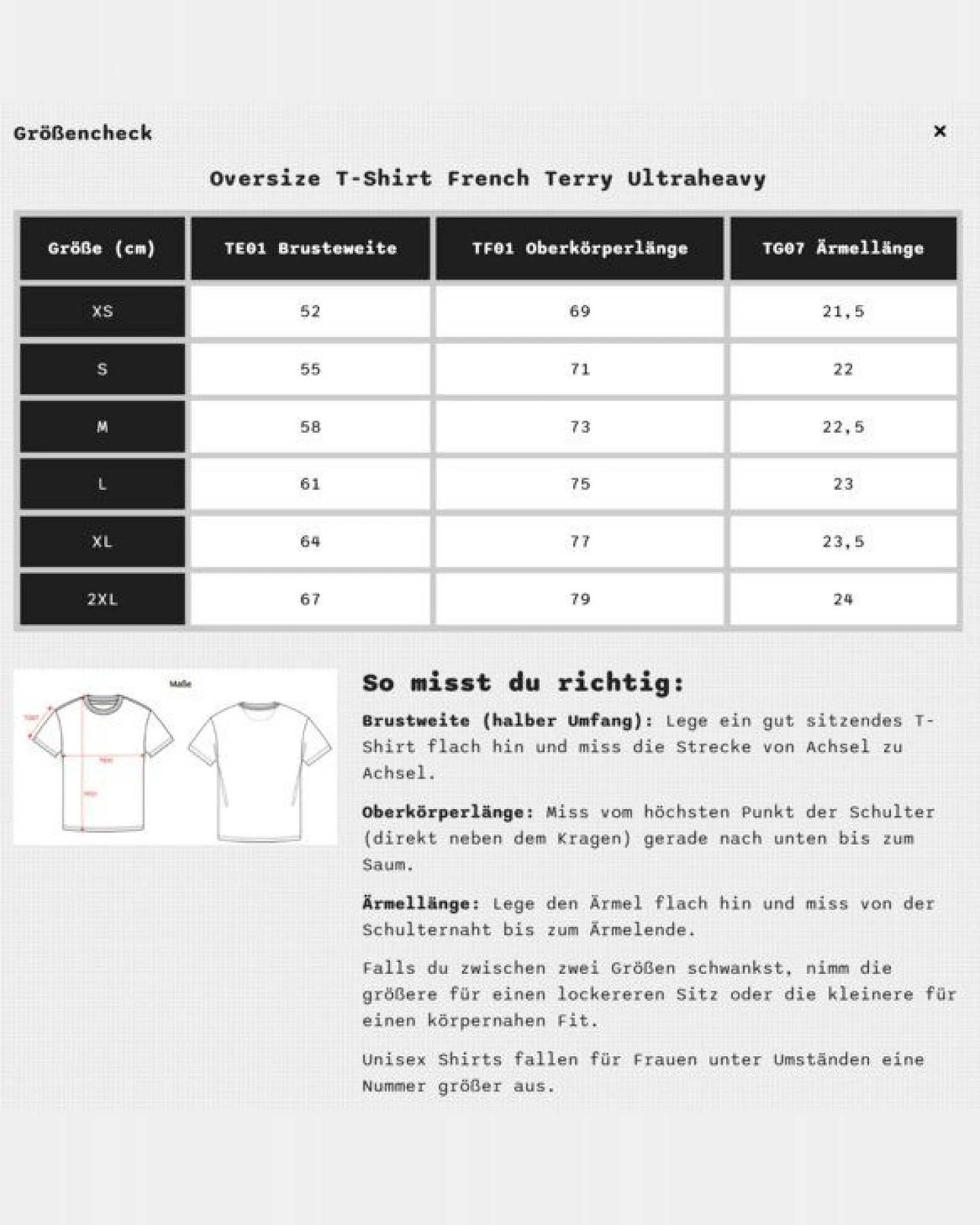 YTWOO Oversize T-Shirt French Terry Ultraheavy – Ansicht 4