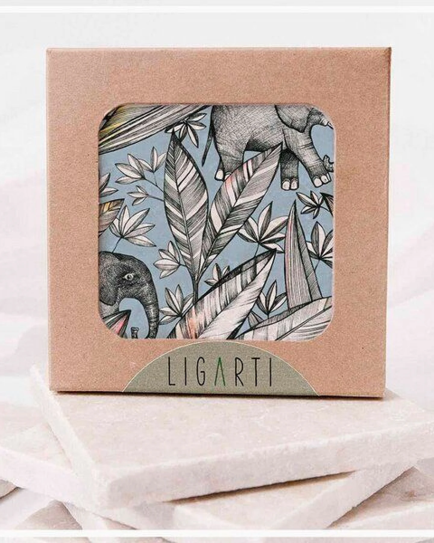 Fliesenuntersetzer »Elefanten« von LIGARTI – Ansicht 2