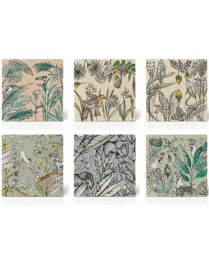 Fliesenuntersetzer 6er-Set »Jungle Me All« von LIGARTI