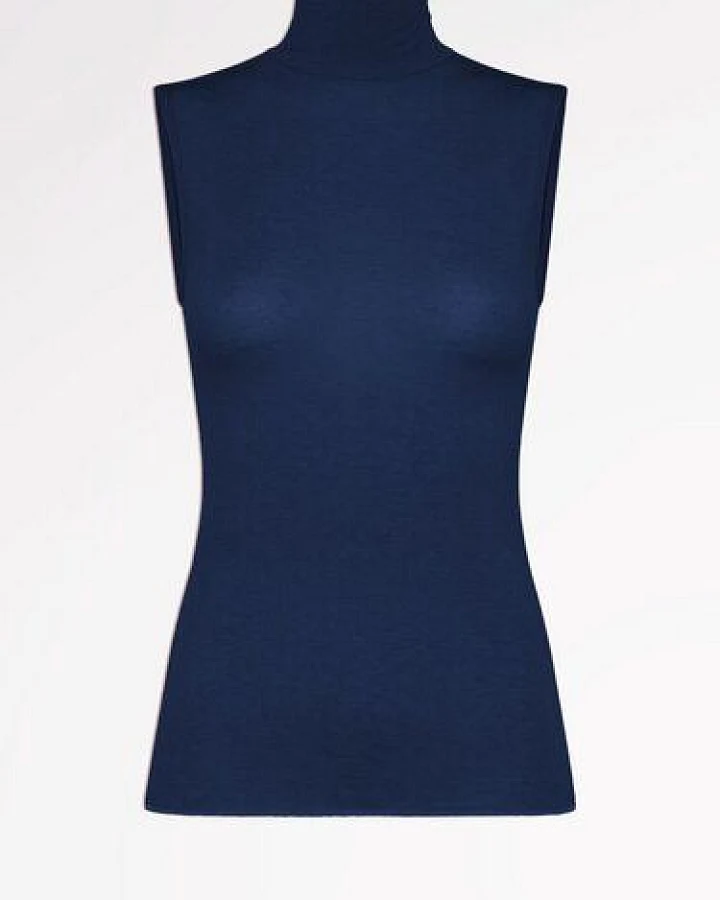 CASAGiN Ärmelloser Rollkragenpullover aus TENCEL und Kaschmir