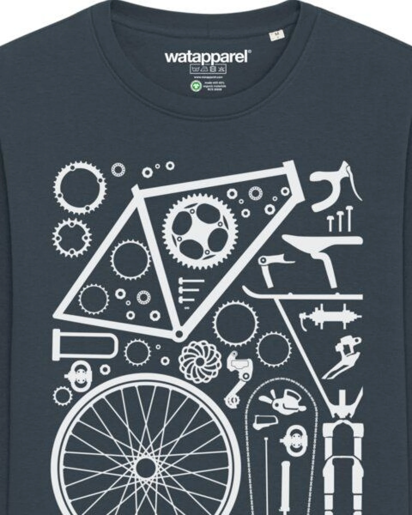 watapparel Sweatshirt Unisex Fahrradteile – Ansicht 3