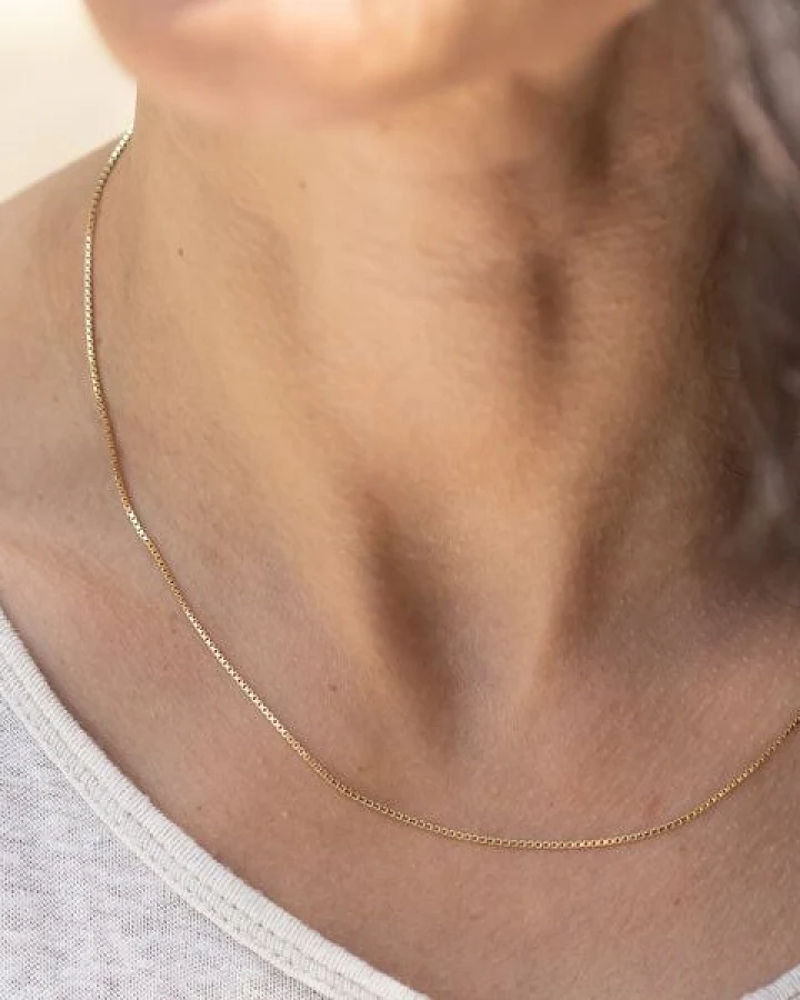 juni Choker Venezianerkette 45cm aus recyceltem Silber vergoldet, hergestellt in Deutschland