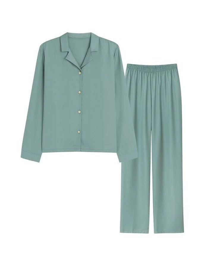 AGA.PIE Damen Pyjama-Set Langarm aus 100% Lyocell aus Bambuscellulose