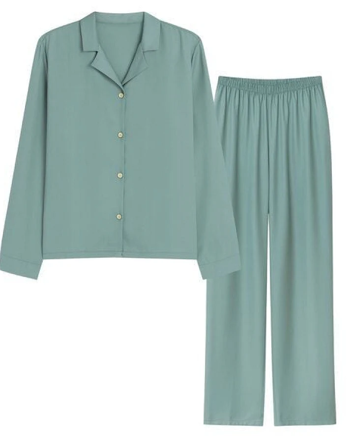 AGA.PIE Damen Pyjama-Set Langarm aus 100% Lyocell aus Bambuscellulose