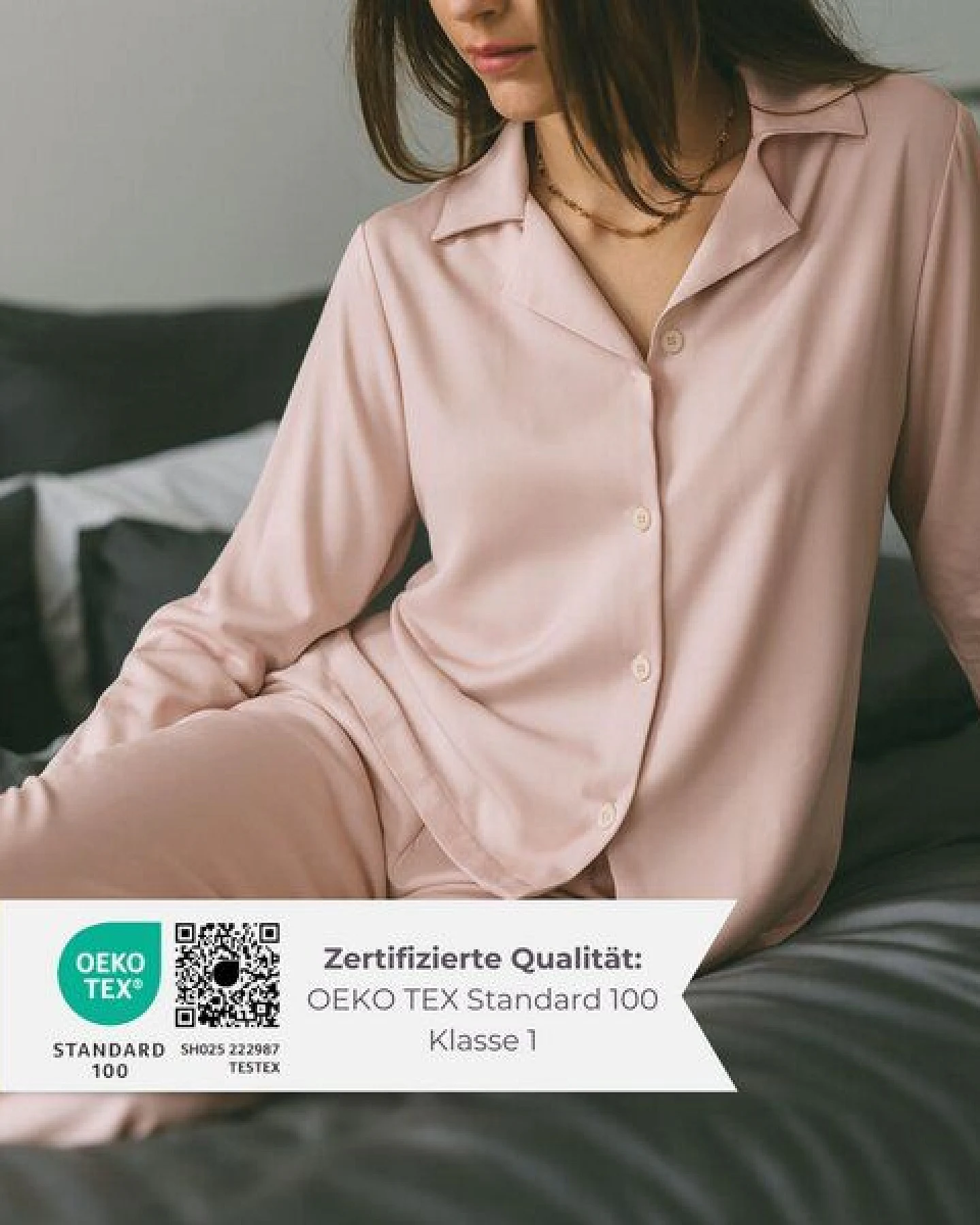 AGA.PIE Damen Pyjama-Set Langarm aus 100% Lyocell aus Bambuscellulose – Ansicht 4