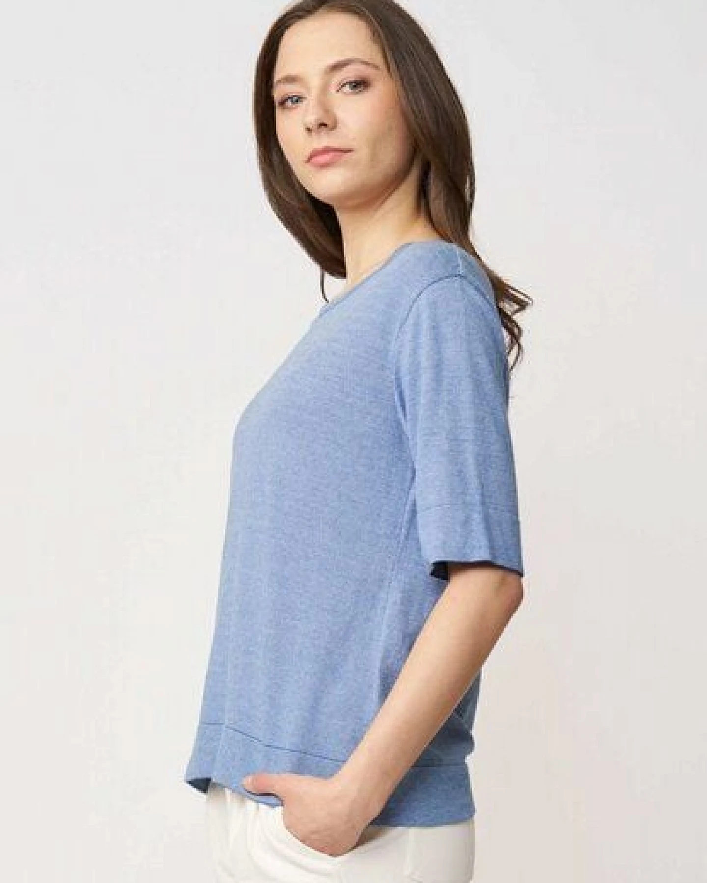LANA Organic leichter Strickpulli für Damen, Modell Nicole – Ansicht 2