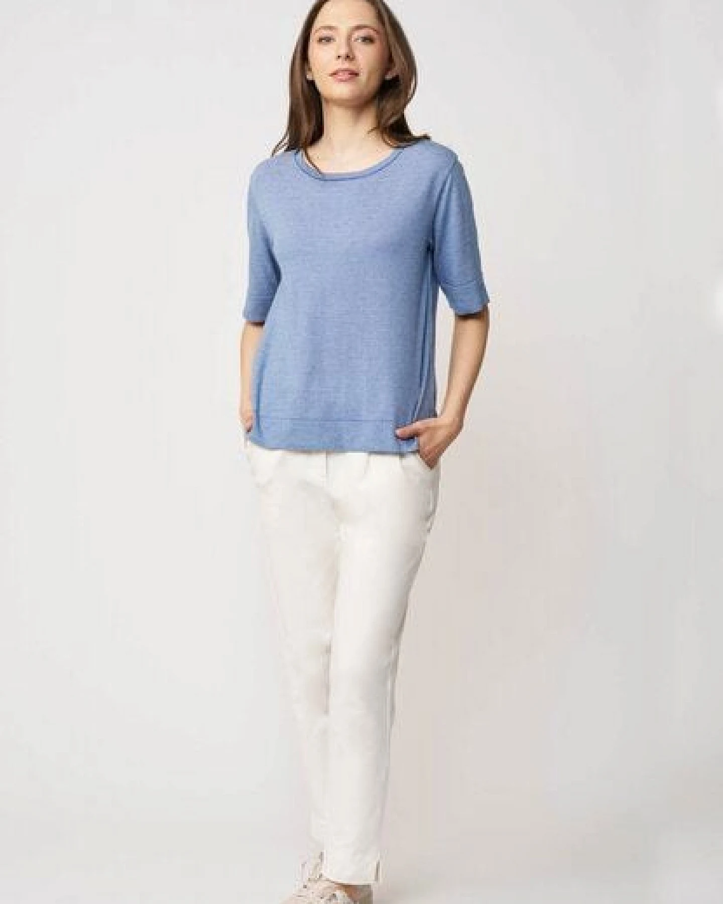 LANA Organic leichter Strickpulli für Damen, Modell Nicole – Ansicht 3