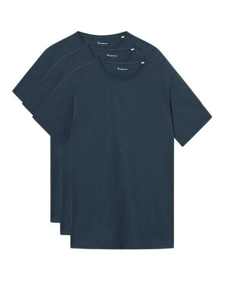 KnowledgeCotton Apparel 3-Pack Basic T-Shirts aus Bio-Baumwolle