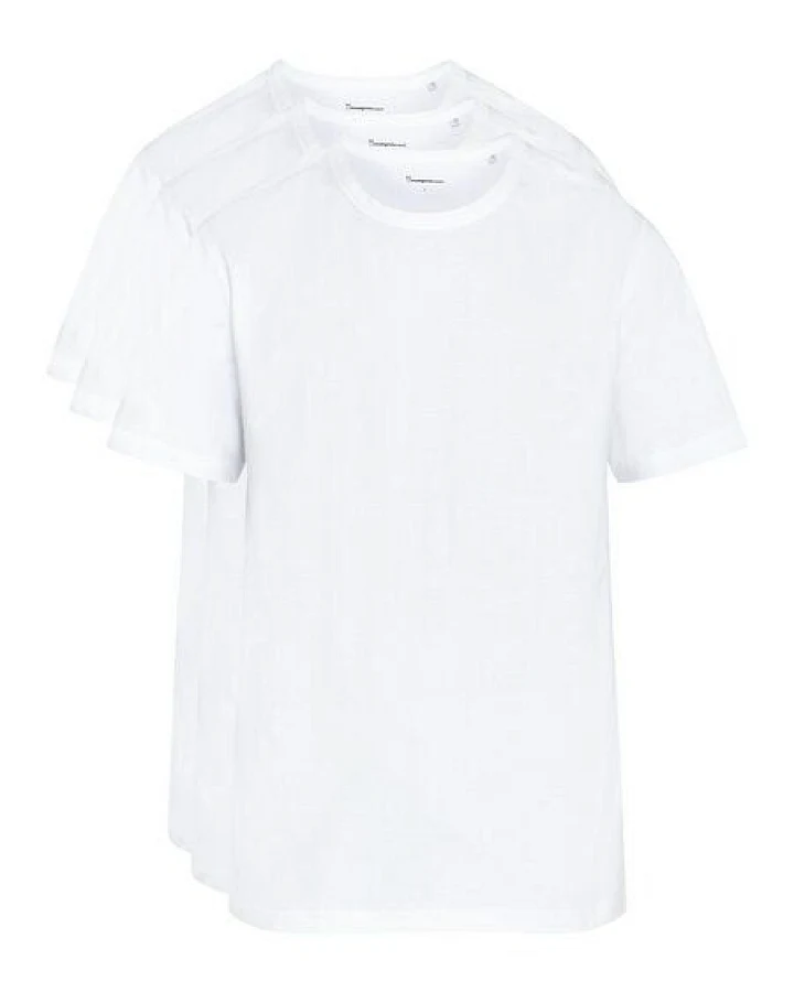 KnowledgeCotton Apparel 3-Pack Basic T-Shirts aus Bio-Baumwolle