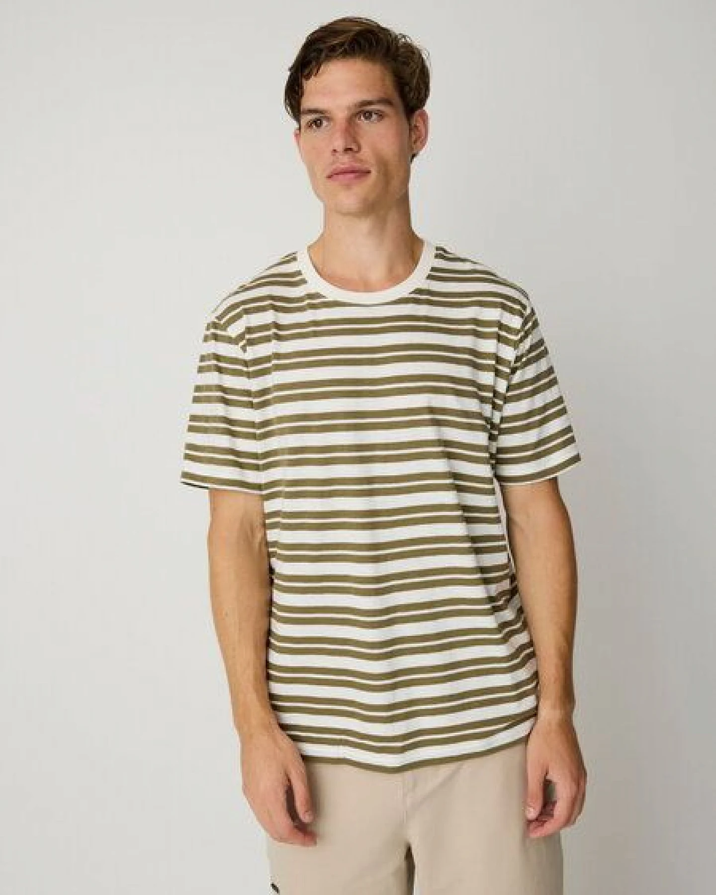 KnowledgeCotton Apparel Getreiftes T-Shirt aus Bio-Baumwolle – Ansicht 3