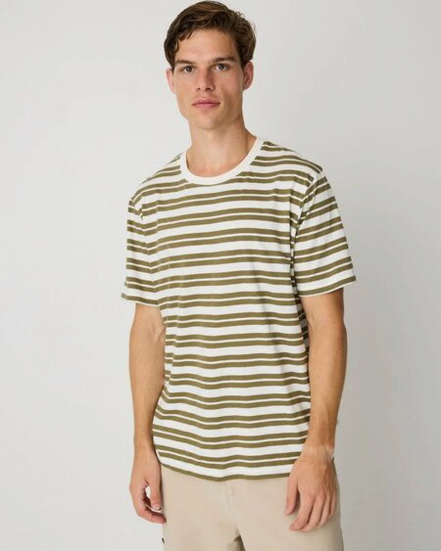 KnowledgeCotton Apparel Getreiftes T-Shirt aus Bio-Baumwolle – Ansicht 2