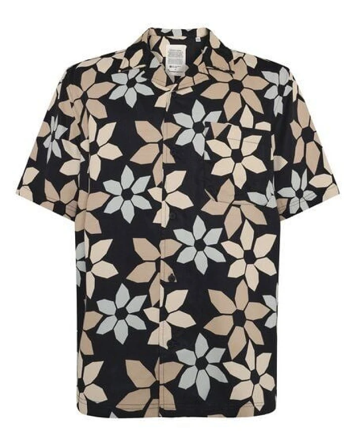 KnowledgeCotton Apparel Kurzärmeliges Hemd mit Blumenprint aus Tencel