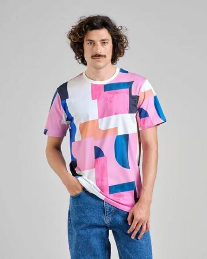 DEDICATED Herren T-Shirt Stockholm Abstract Blocks