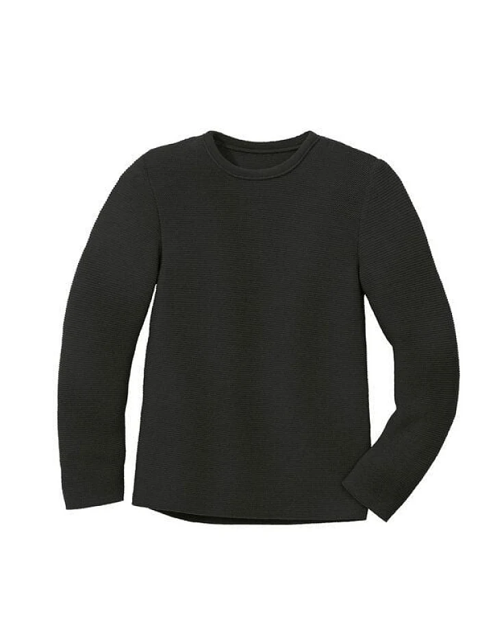 disana Kinder Linksstrick-Pullover Uni kbT-Merinowolle