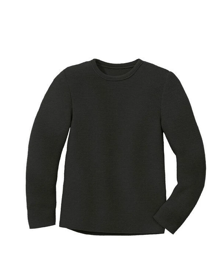 disana Kinder Linksstrick-Pullover Uni kbT-Merinowolle