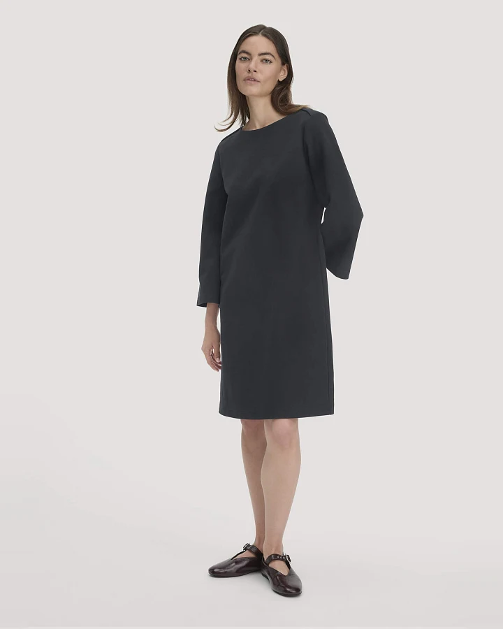 hessnatur Damen Jersey Kleid Mini Regular aus Bio-Baumwolle - schwarz - Größe 34