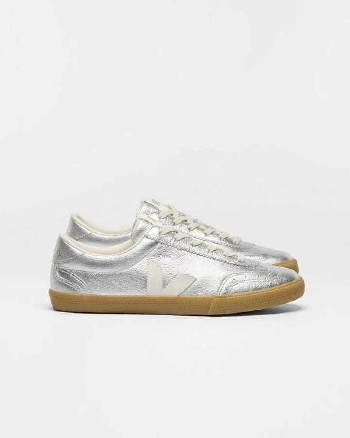 Veja Damen-Sneakers Volley OT Leather Silver Pierre