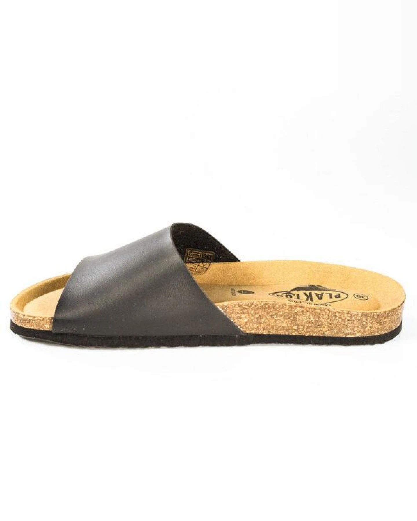 Plakton Vegane offene Damen Sandale BALA mit Korksohle (schwarz) – Ansicht 2