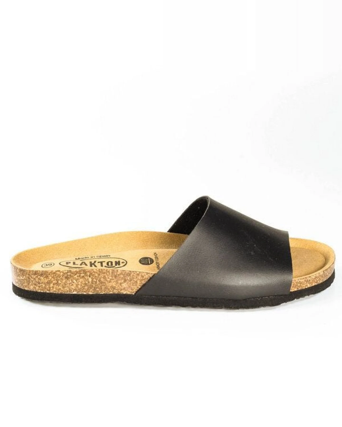 Plakton Vegane offene Damen Sandale BALA mit Korksohle (schwarz) – Ansicht 3
