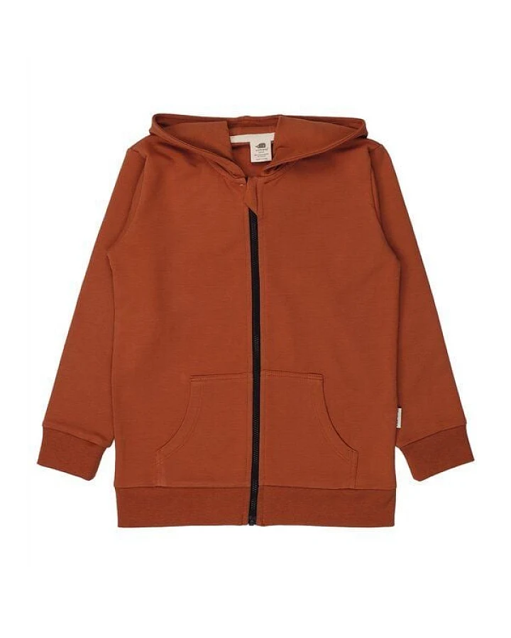 Kapuzenjacke Braun Uni Bio-Baumwolle GOTS – Walkiddy