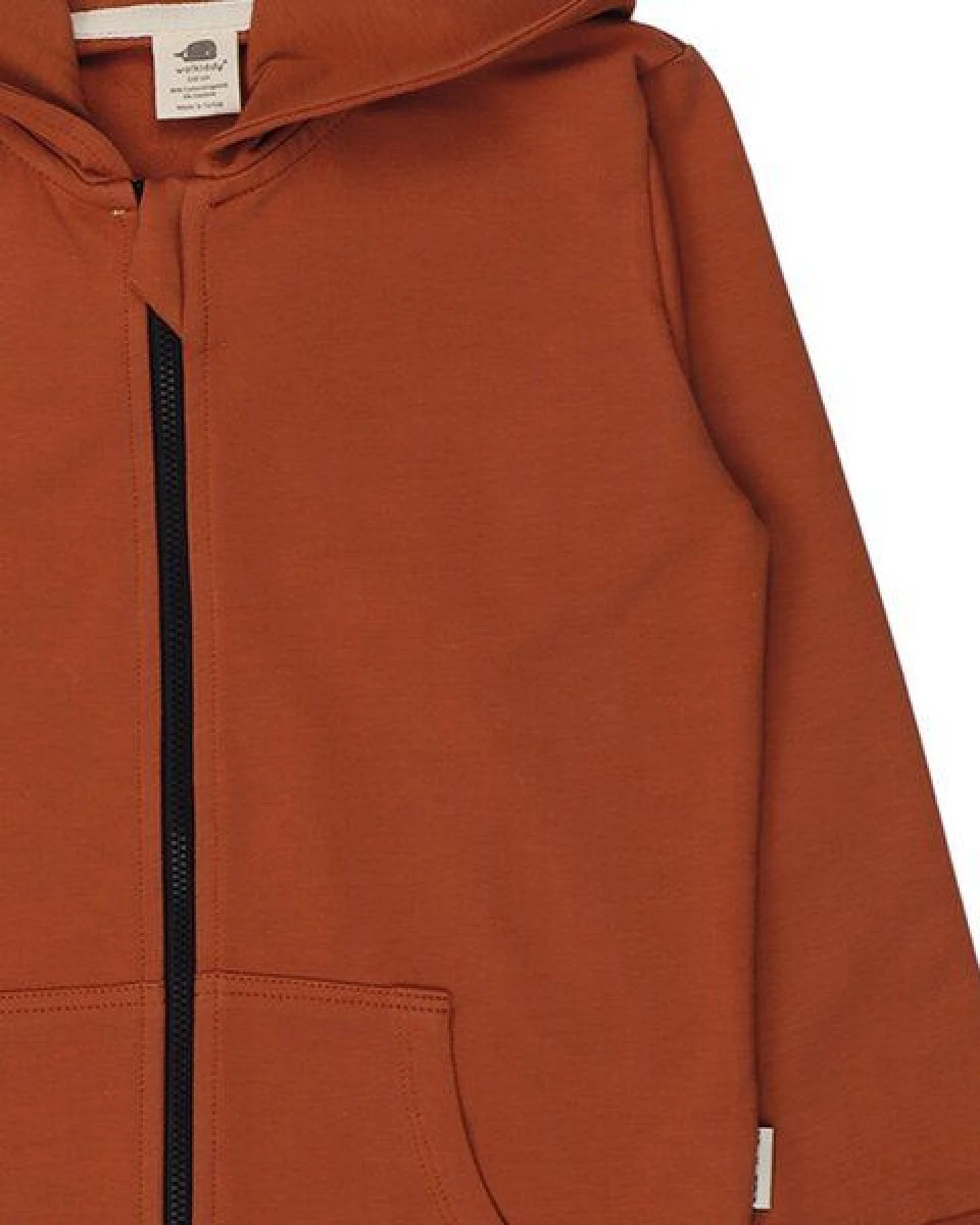 Kapuzenjacke Braun Uni Bio-Baumwolle GOTS – Walkiddy – Ansicht 4