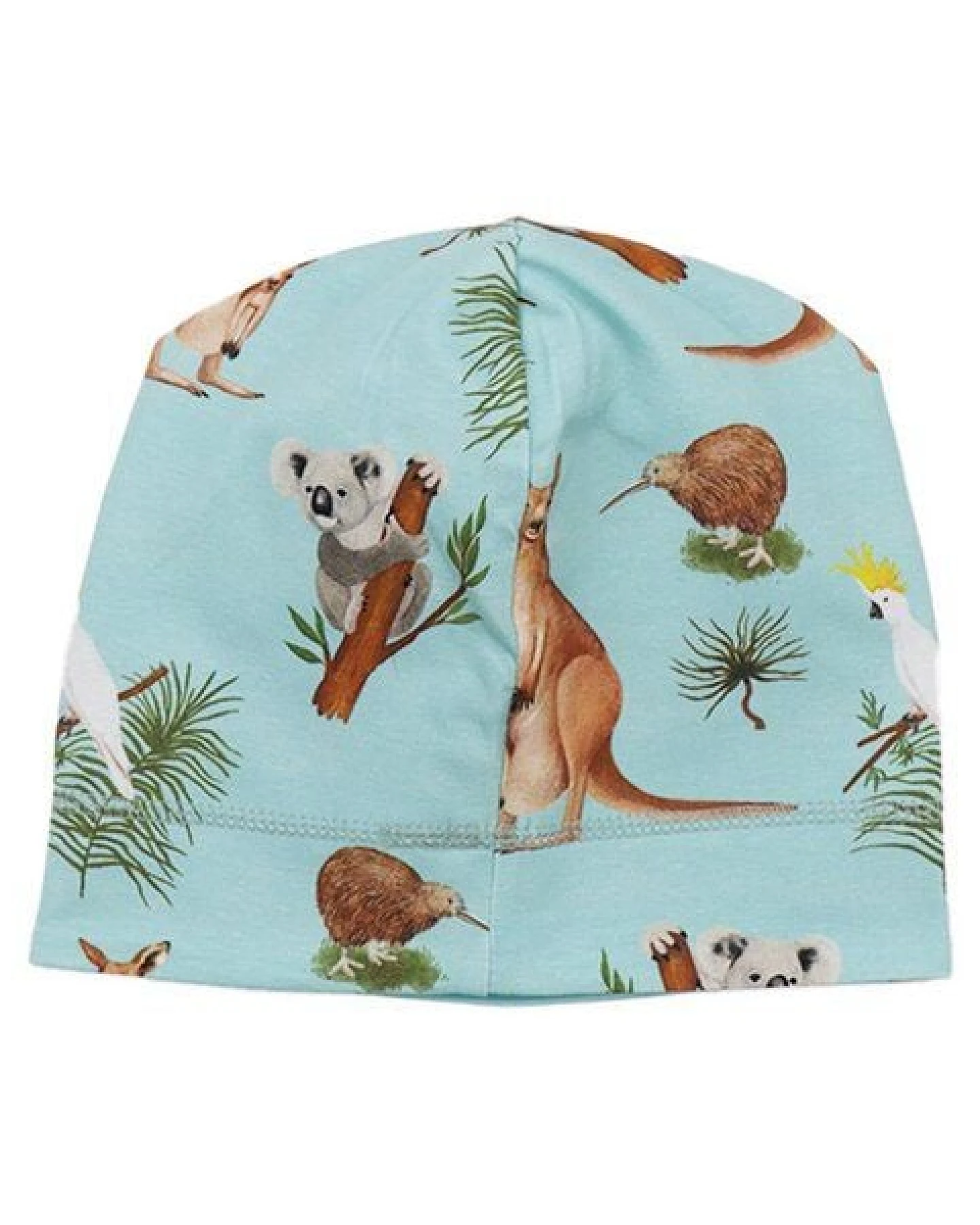 Beanie Mint Kängurus & Koalas Bio-Baumwolle GOTS Allover-Print weich – Walkiddy – Ansicht 3