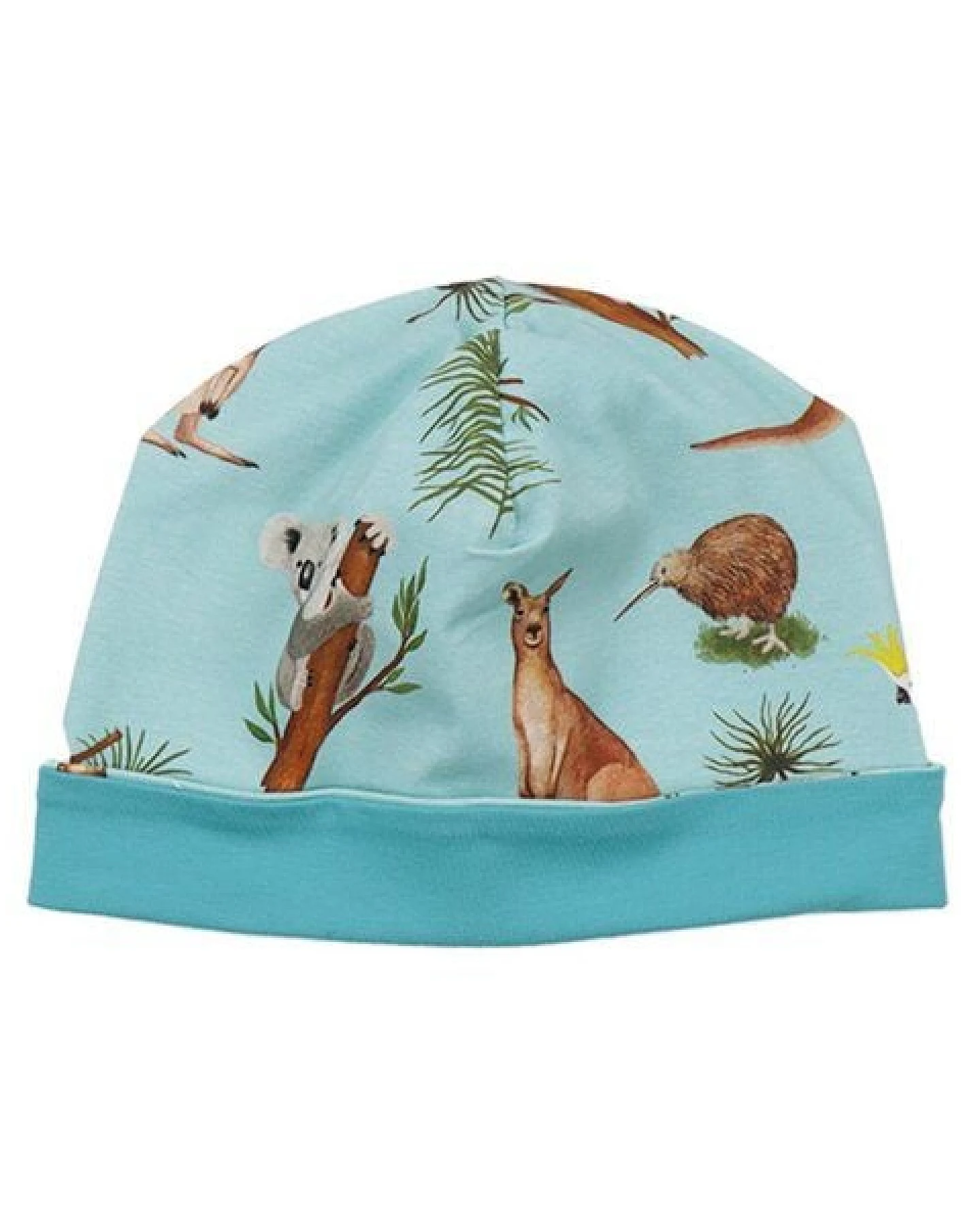 Beanie Mint Kängurus & Koalas Bio-Baumwolle GOTS Allover-Print weich – Walkiddy – Ansicht 4