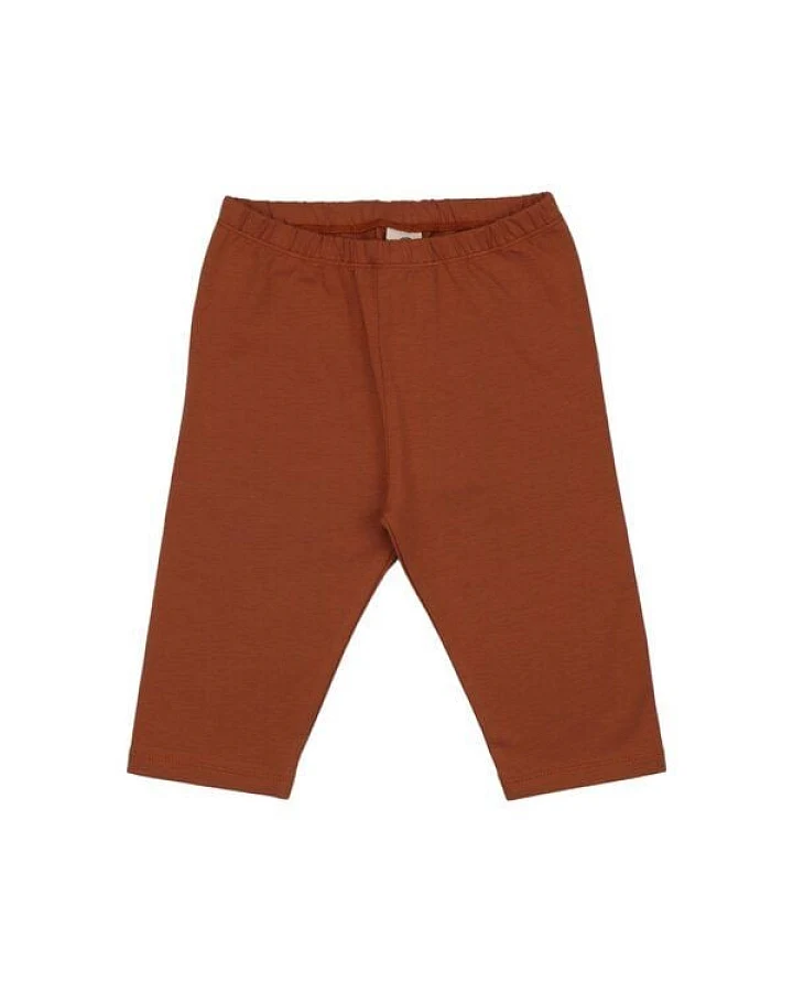 3/4-Leggings Braun Uni Bio-Baumwolle GOTS – Walkiddy