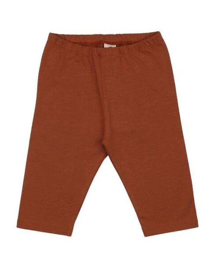 3/4-Leggings Braun Uni Bio-Baumwolle GOTS – Walkiddy