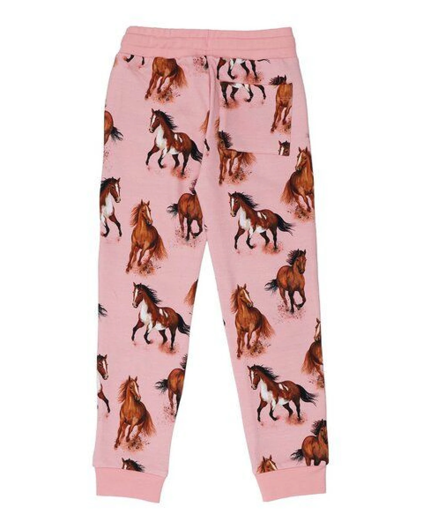 Jogginghose Rosa Pferde-Print Allover Bio-Baumwolle GOTS – Walkiddy – Ansicht 3
