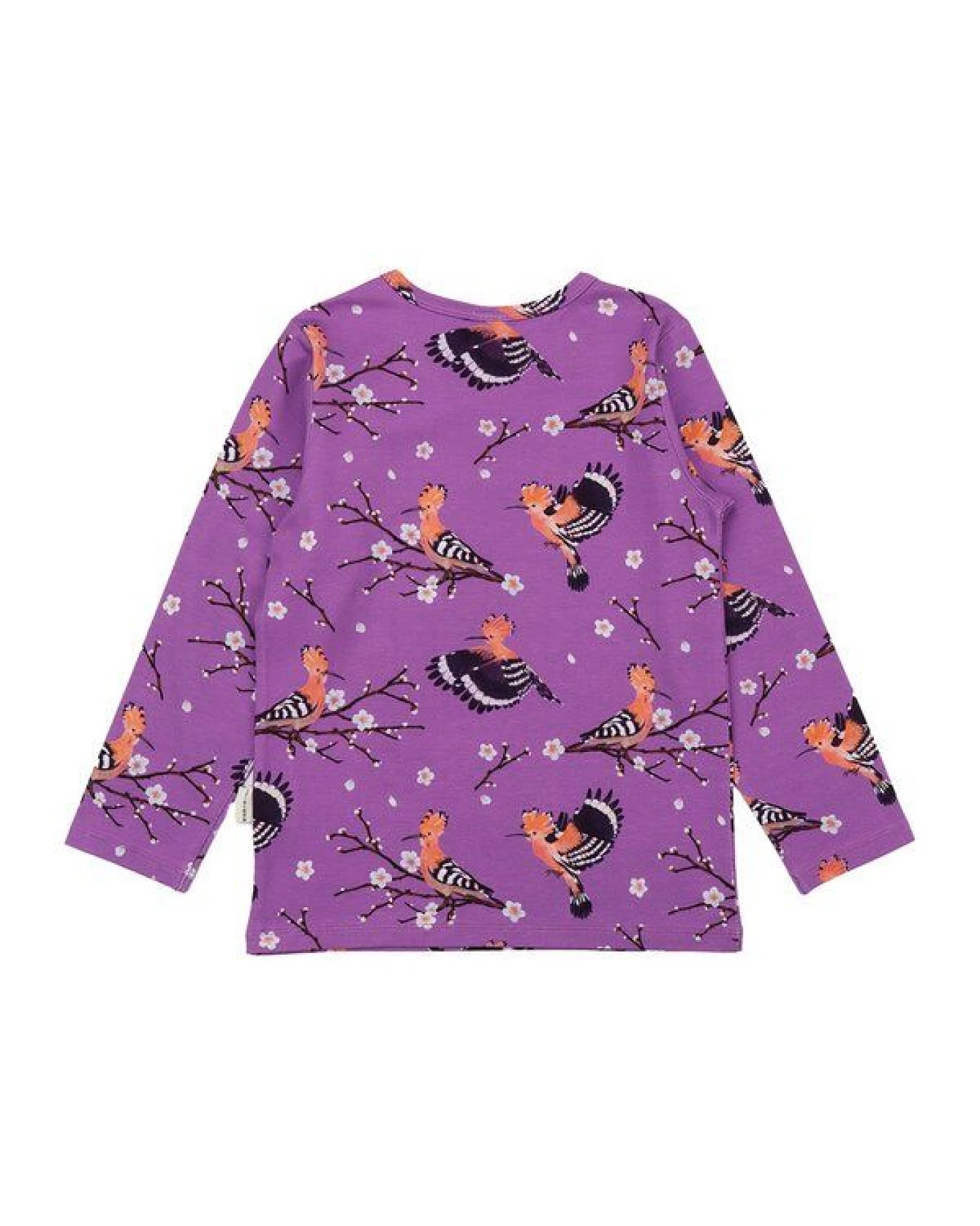 Langarmshirt Lila Happy Hoopoes Vögel-Allover Bio-Baumwolle GOTS – Walkiddy – Ansicht 4