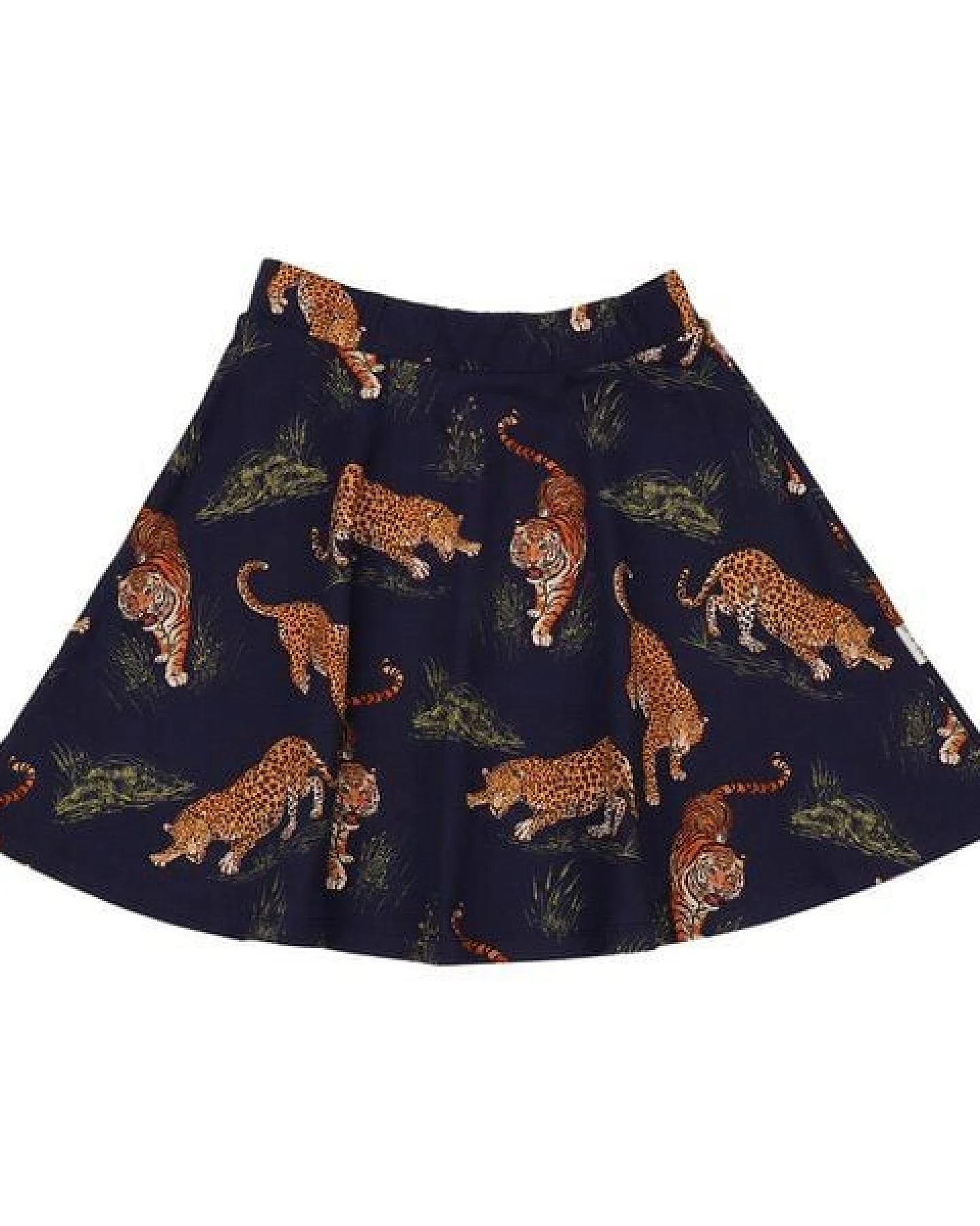 Rock Dunkelblau Tiger & Leopard Allover Bio-Baumwolle GOTS – Walkiddy – Ansicht 4