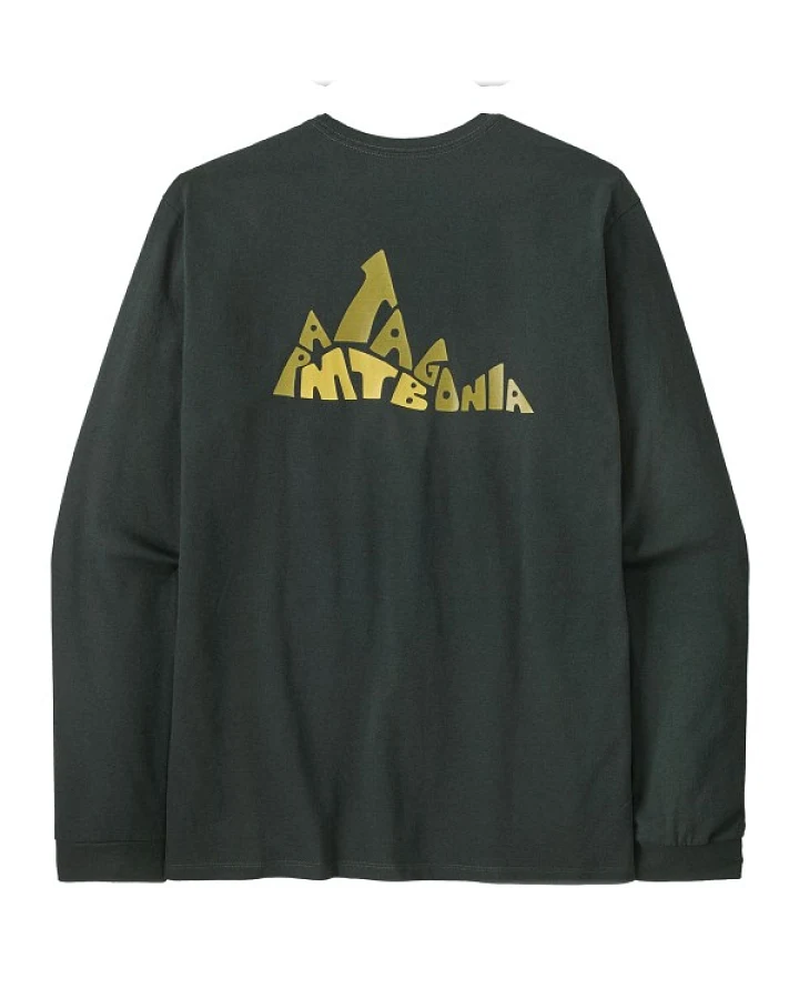 Patagonia - L/S Berm Logo Responsibili-Tee - Longsleeve Gr XS grau/schwarz