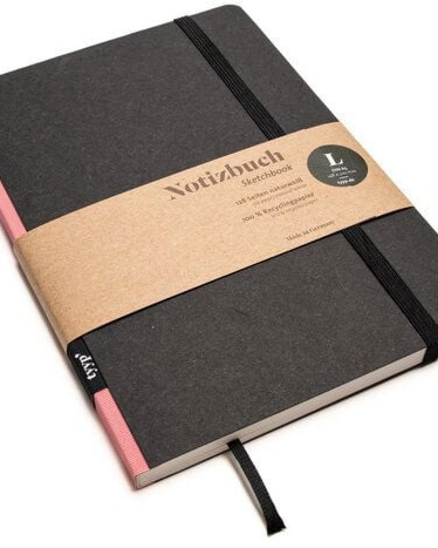 tyyp Notizbuch A5 schwarz – 100% Recyclingpapier – handmade – Klassik – Ansicht 2