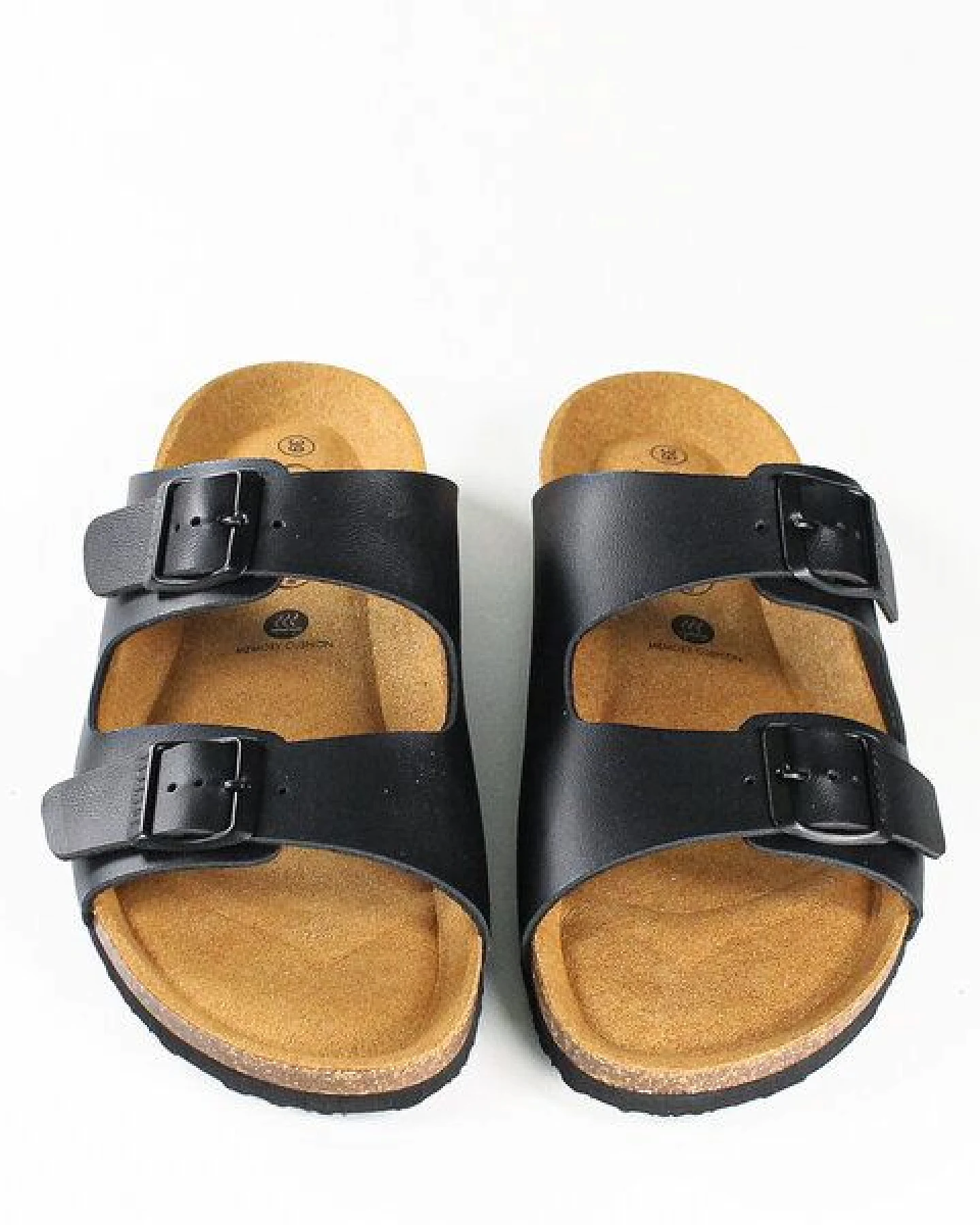 Plakton Vegane Damen Sandale BETA mit Korksohle und einstellbaren Schnallen (schwarz) – Ansicht 2