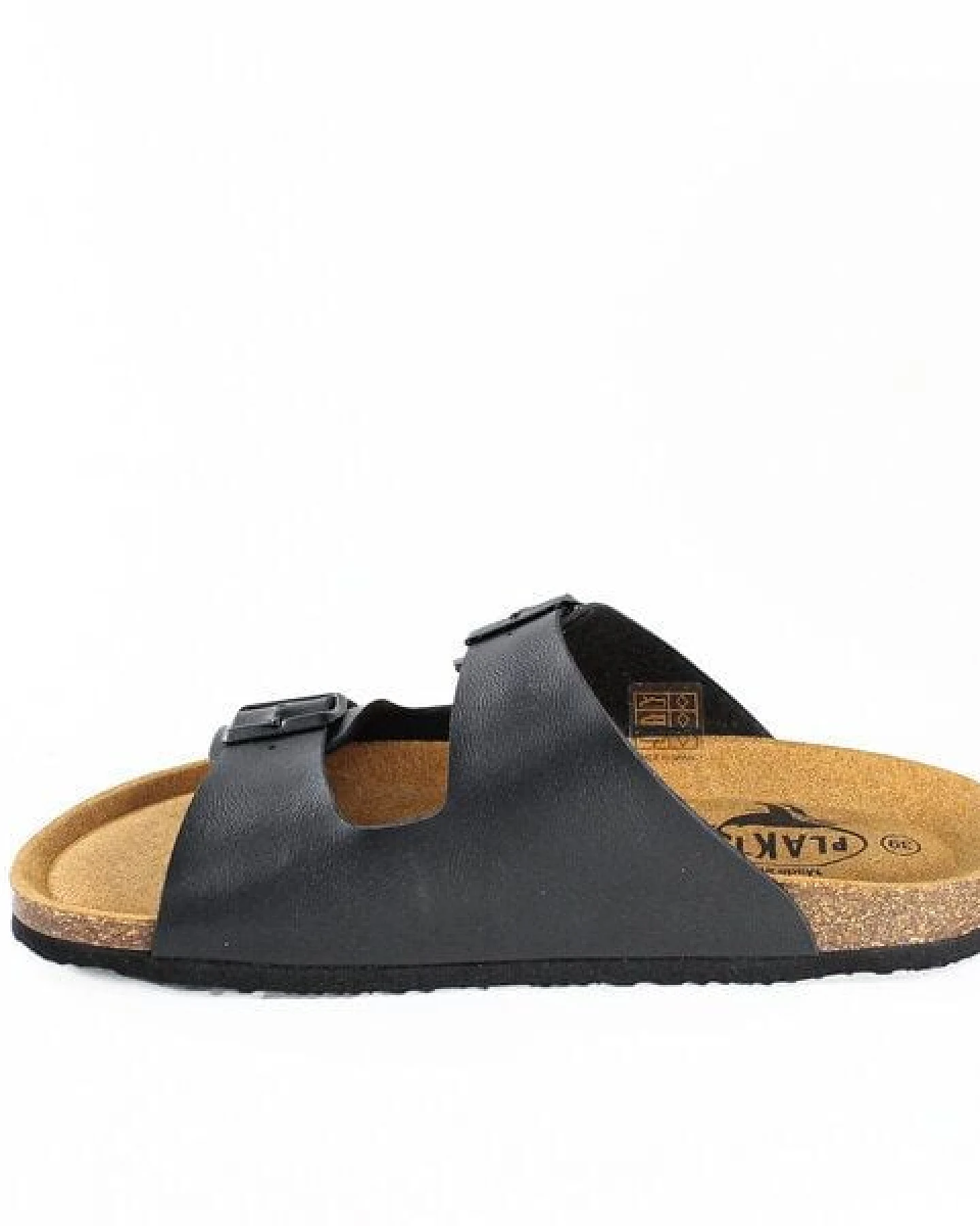 Plakton Vegane Damen Sandale BETA mit Korksohle und einstellbaren Schnallen (schwarz) – Ansicht 4