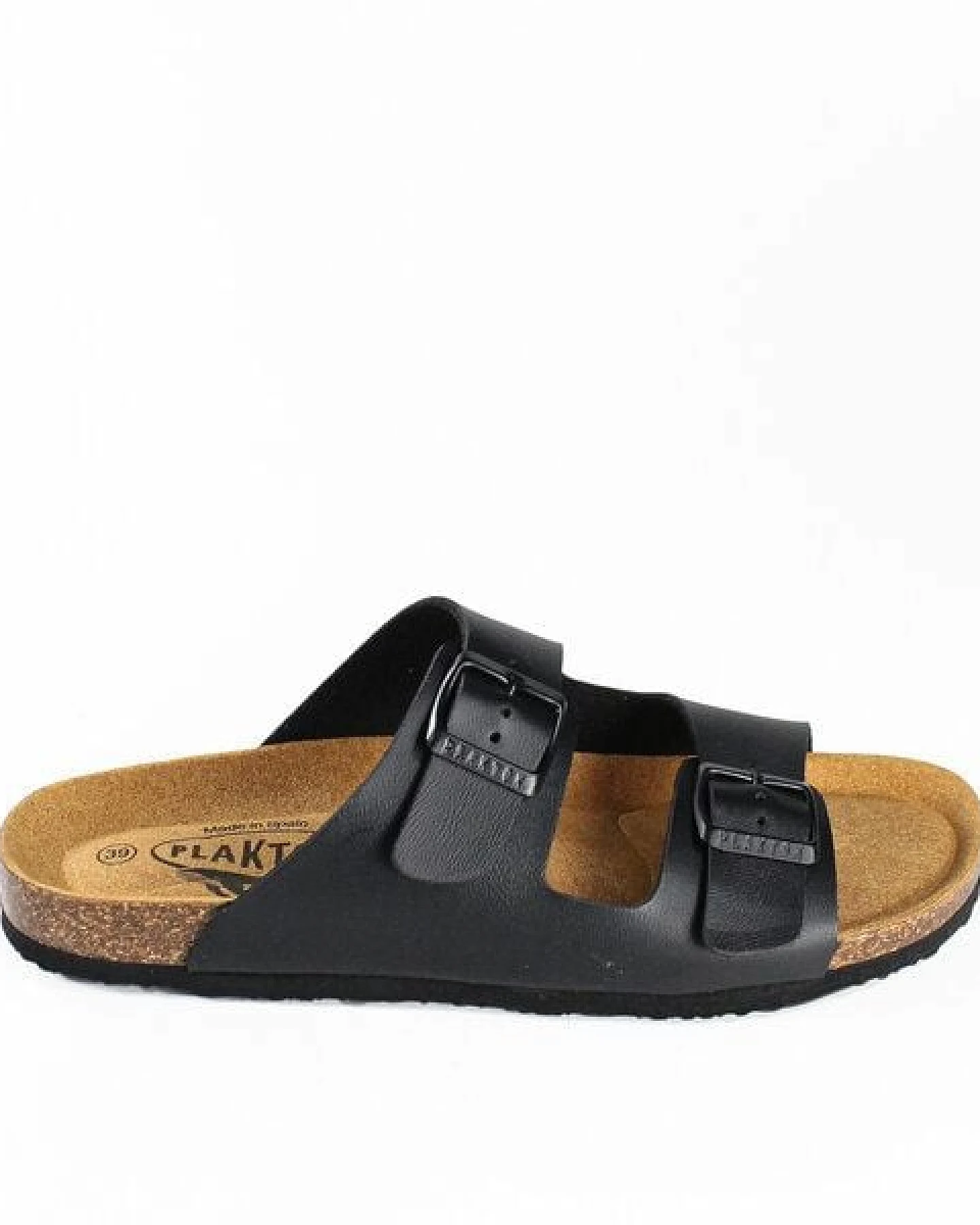 Plakton Vegane Damen Sandale BETA mit Korksohle und einstellbaren Schnallen (schwarz) – Ansicht 3
