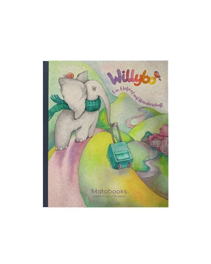 matabooks® Willybo - Ein Elefant auf Wanderschaft (Kinderbuch aus Graspapier)