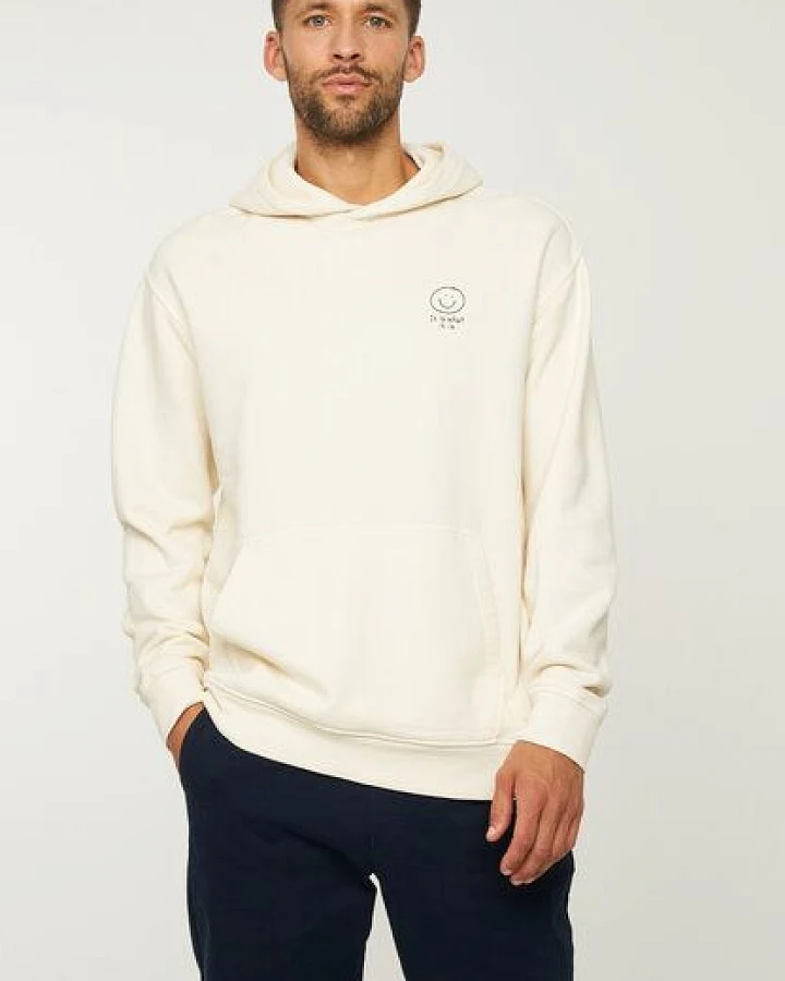 Herren Hoodie aus Bio-Baumwolle (recycled) Mix - OLIVE SMILEY - recolution